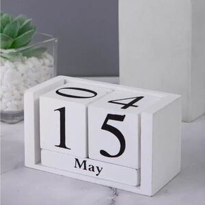New! White Perpetual Calendar Block